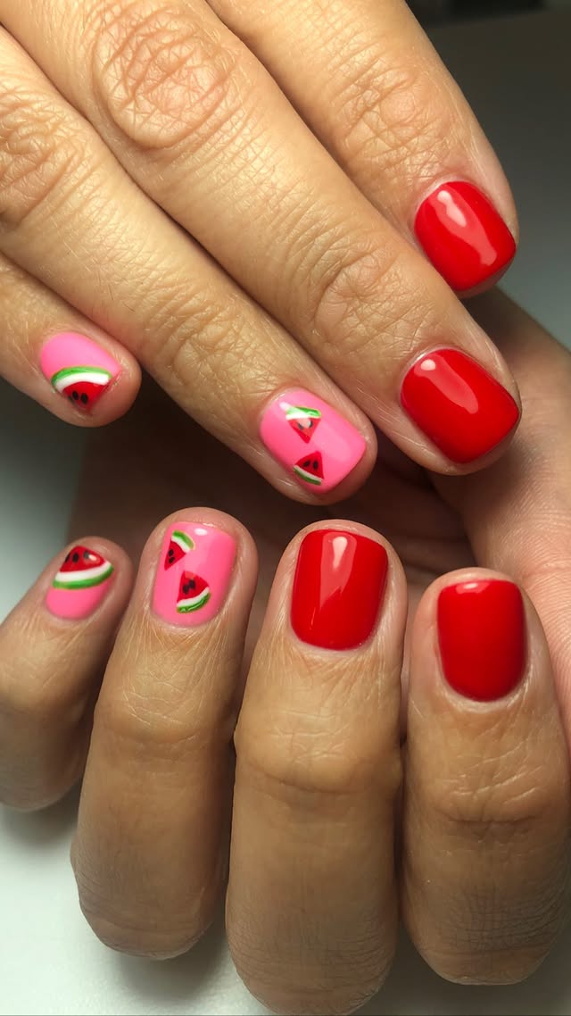 Esmaltado permanente rojo almendra
